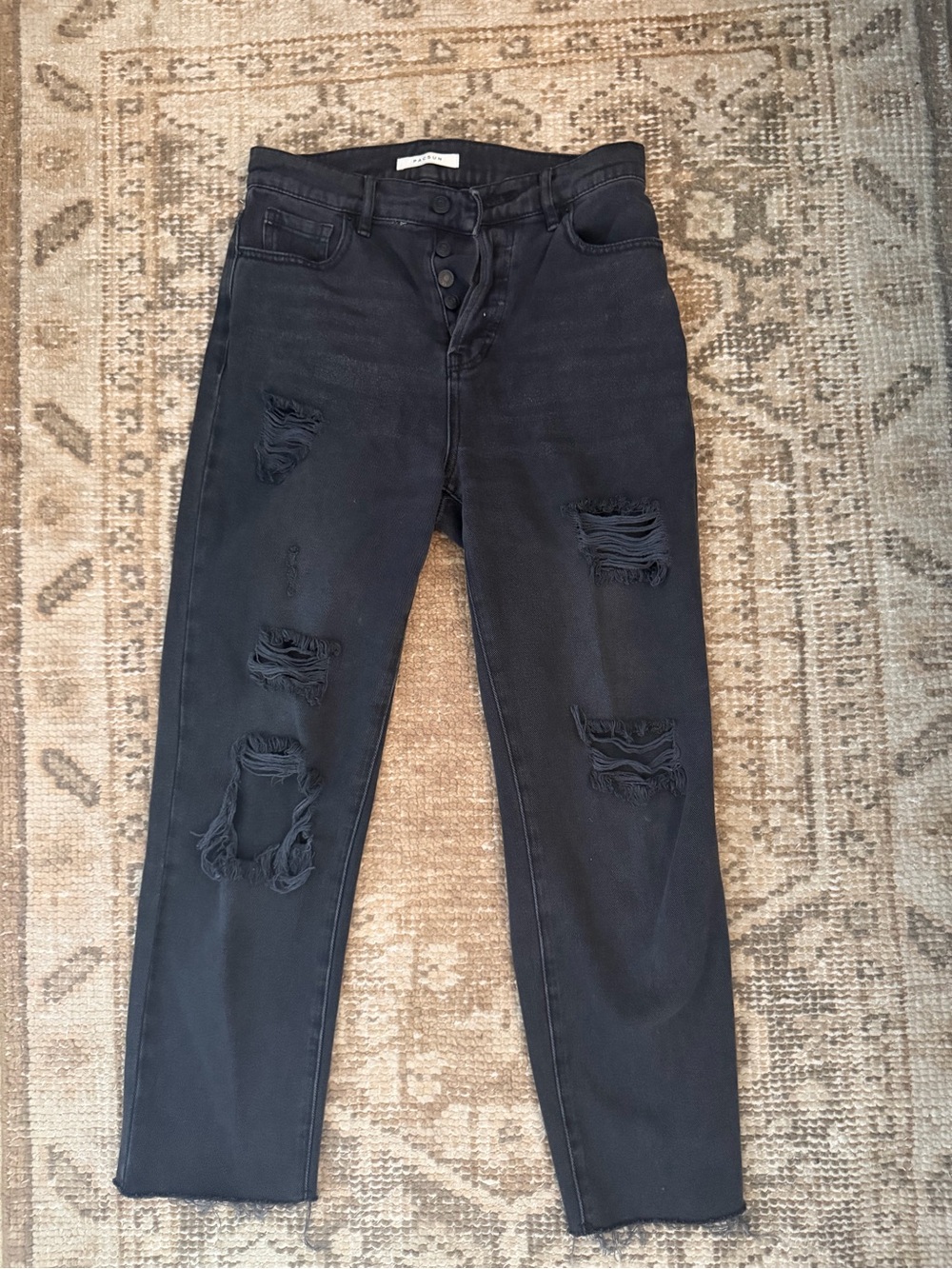 PacSun Black Ripped Boyfriend Jeans